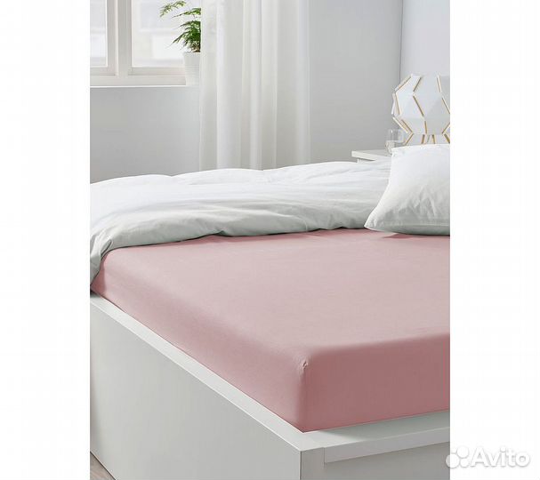 Простынь GoodNight Сатин 180х200х20 Розовый на рез