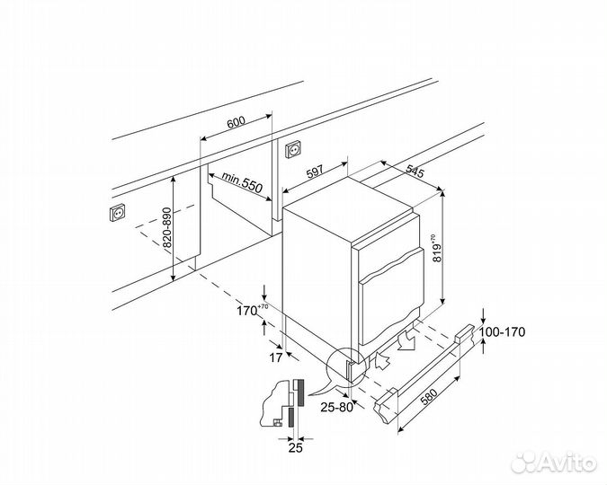Холодильник smeg U8C082DF