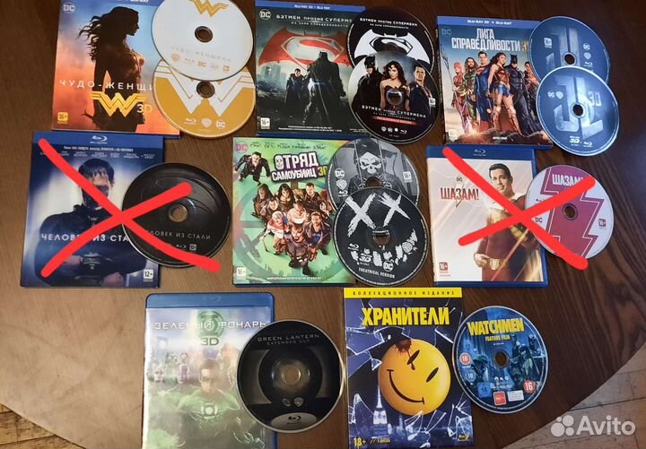 Blu-ray диски (фильмы Marvel и DC)