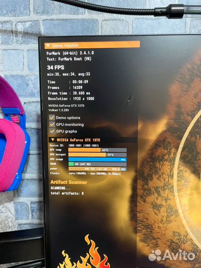 Видеокарта palit GTX 1070 super jetstream