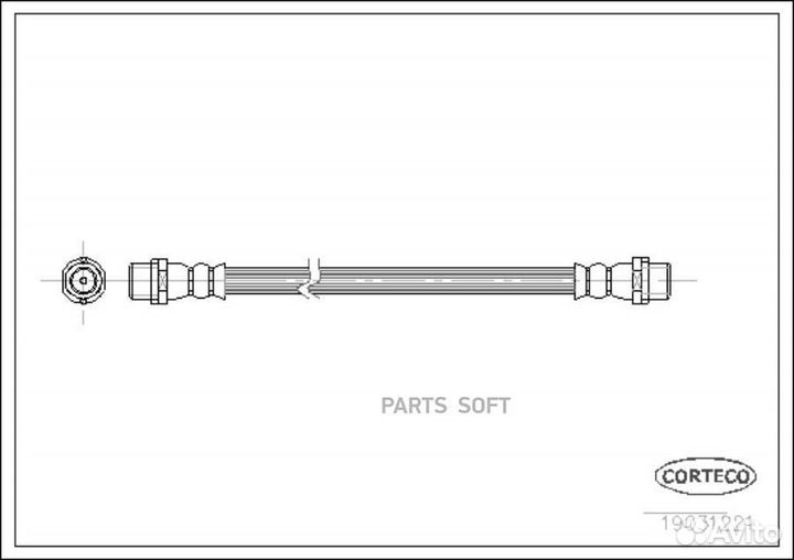 Corteco 19031221 19031221 шланг торм.зад. L235\ MB