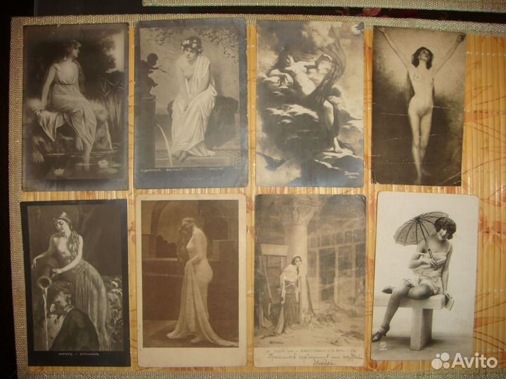 Коллекция старинных черно-белых открыток.Эротика