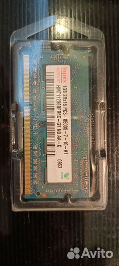 Sodimm DDR3 1,5V 8500s 1Gb 1066MHz