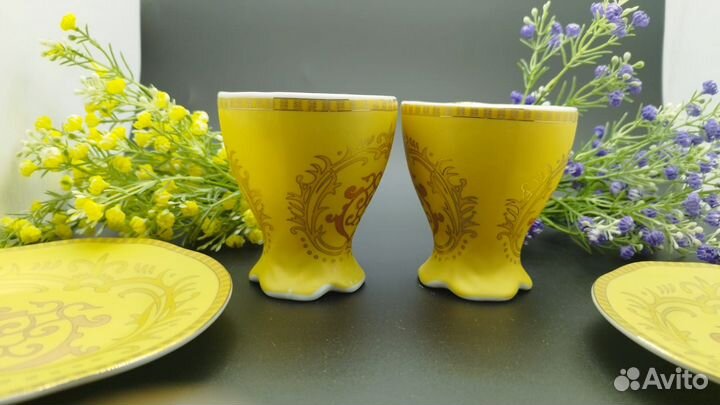 Чайный сервиз керамика Дом на Улитке желтый
