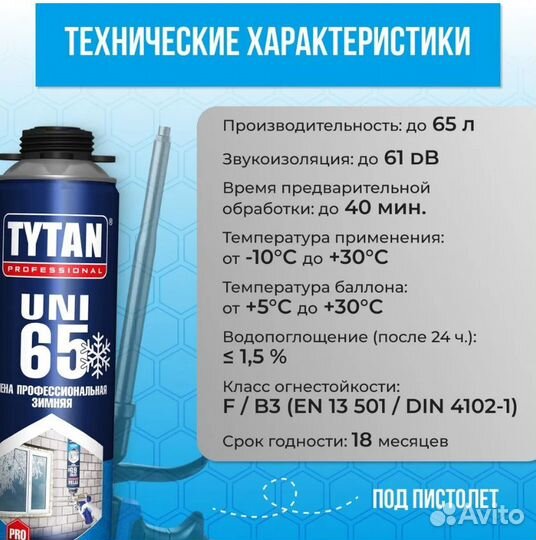 Пена монтажная профессиональная tytan 65