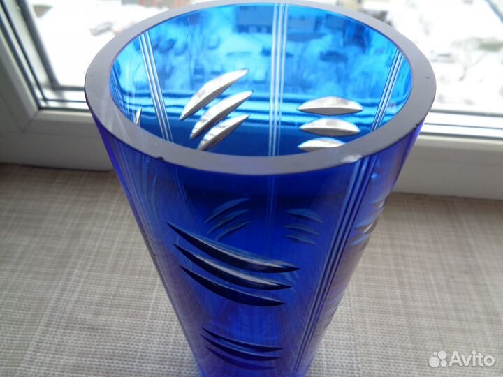 Вазы Цветное синее стекло СССР Разные