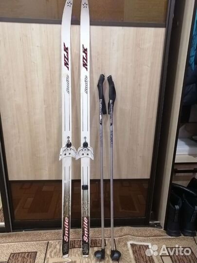 Лыжи деревянные с палками