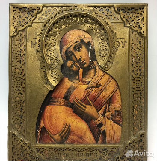 Икона Владимирская Пресвятая Богородица 20 век