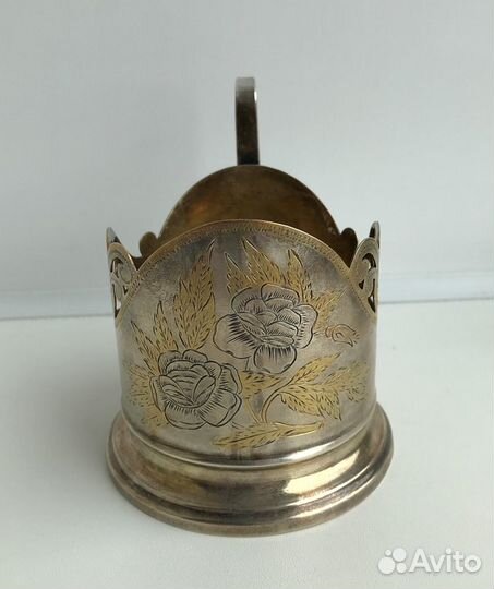 Подстаканник. Серебро, штихель, позолота. мюф