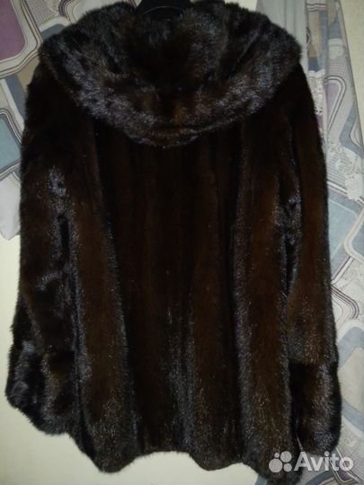 Шуба норковая с капюшоном