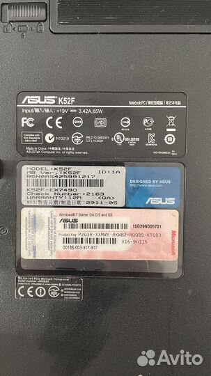 Ноутбук Asus k52f 2011