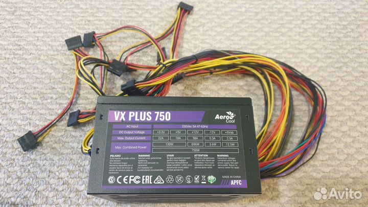Блок питания aerocool vx 750w plus