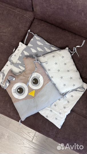 Бортики в кроватку с балдахином