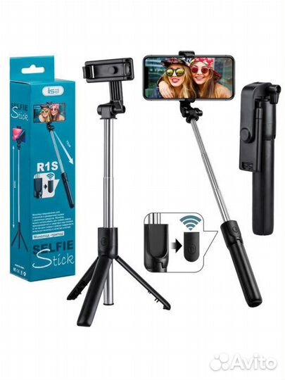 Монопод-трипод с блютуз пультом, R1S ISA черный