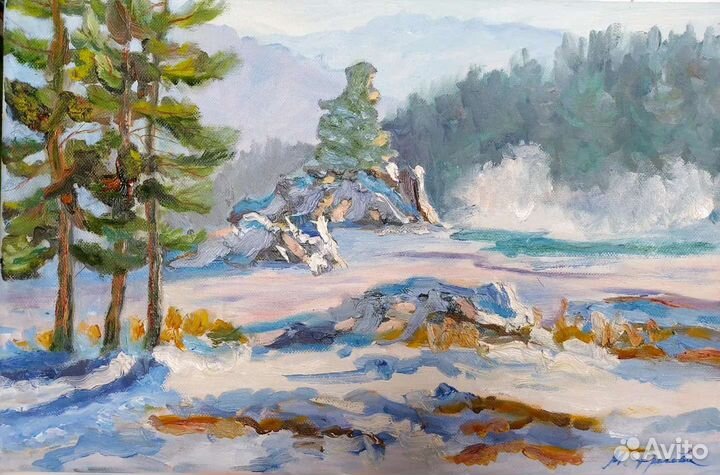 Картина пейзаж маслом на холсте 