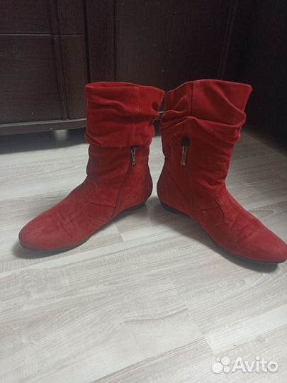 Сапоги женские замшевые