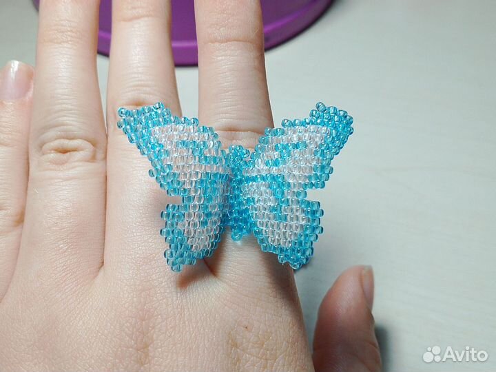 Бабочки кольца из бисера