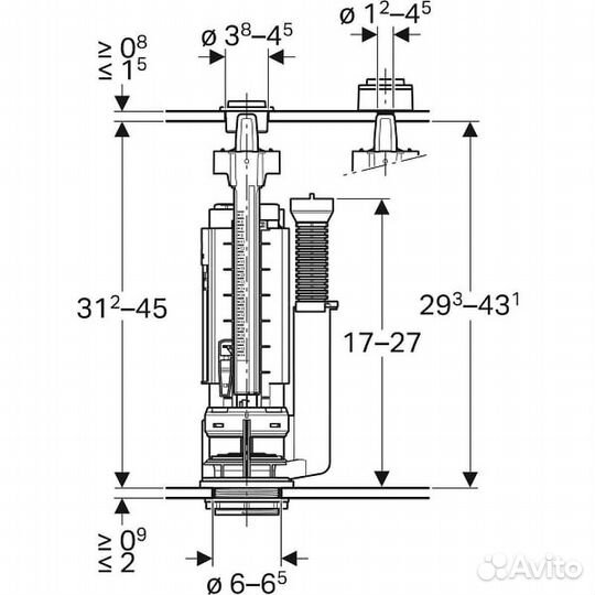 Сливная арматура Geberit ImpulsType 290 283.313.2