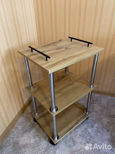 Этажерка на колесах «Орех» с черными ручками