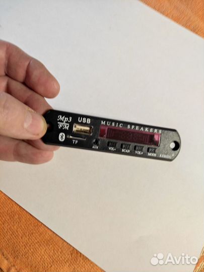 Аудио декодер: MP3. Bluetooth, USB, TF, FM