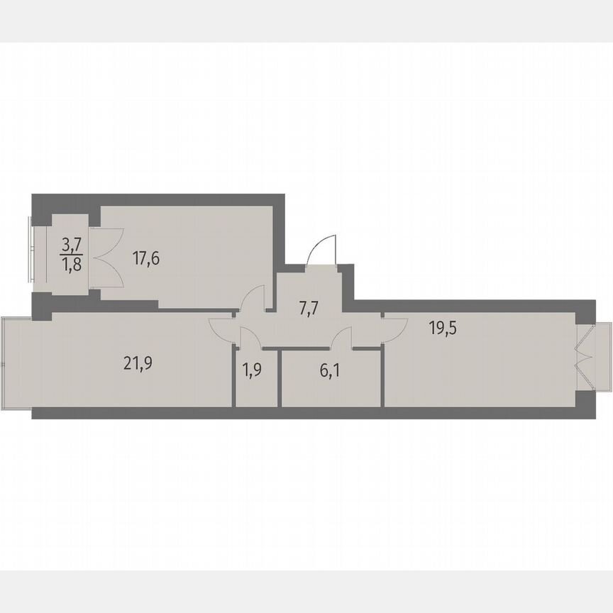 2-к. квартира, 76,6 м², 9/13 эт.