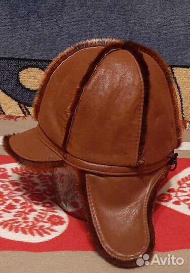 Шапка женская кожаная 57 размер