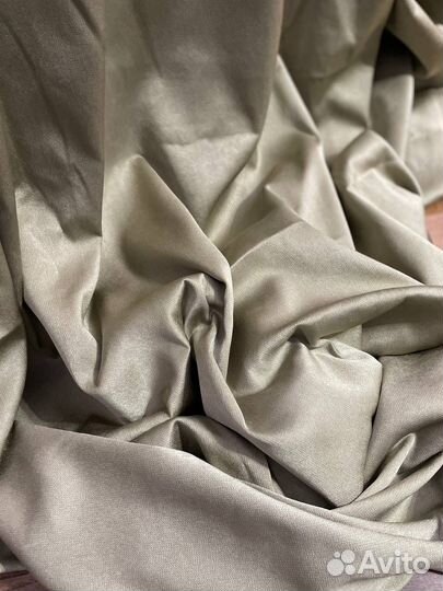 Шторы блэкаут зелено-серые