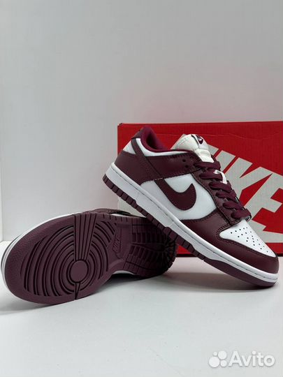 Кроссовки Nike dunk бордовые 5