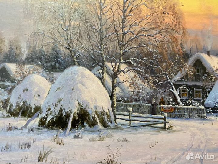 Картина «Зимний вечер» 85*60 Долгополый А. А
