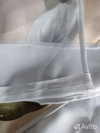 Комплект штор с тюлью на кухню, готовые