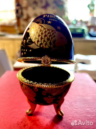 Шкатулка яйцо cobalt