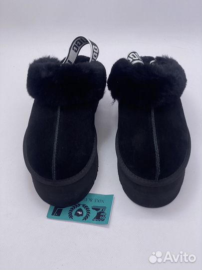 Тапочки женские Ugg Funkette Suede Platform Black