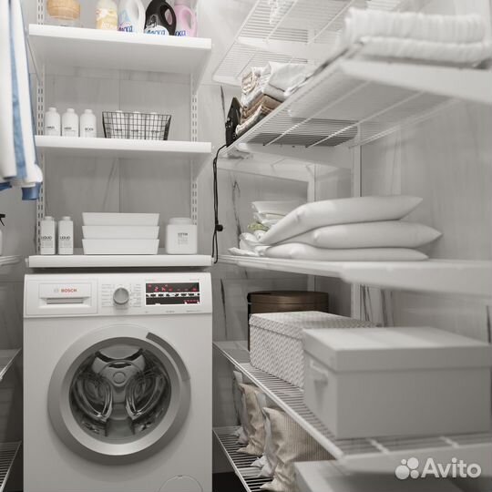 Гардеробная система хранения вещей в постирочной