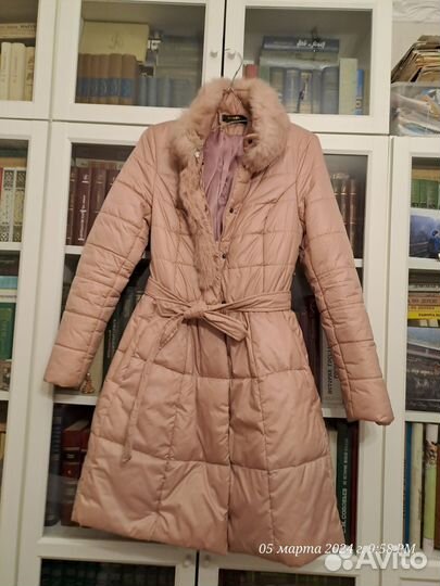 Пуховик розовый Domenica 42р, б/у