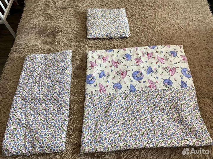 Комплект в коляску подушка матрас одеяло