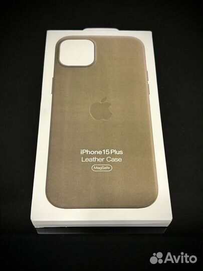 Кожаный чехол для iPhone 15 Plus Leather Case