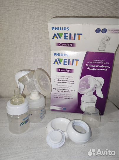 Молокоотсос avent ручной+бутылочка