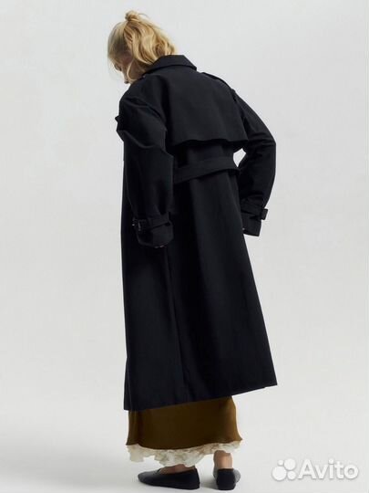 Тренч плаш черный М новый lime 12storeez