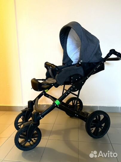Коляска 2 в 1 indigo эко кожа