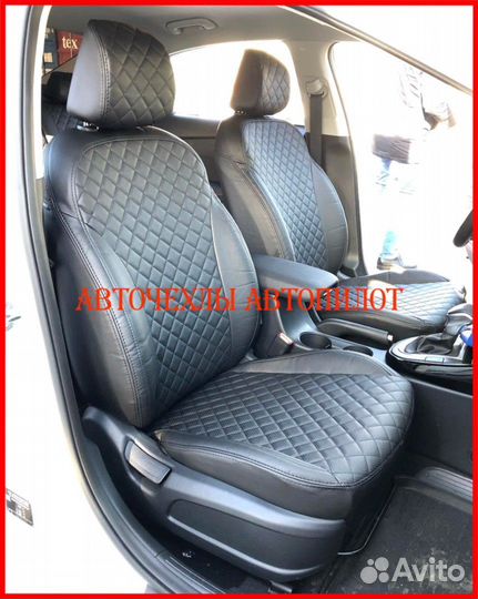 Чехлы Автопилот Toyota Avensis 3 из экокожи чёрные