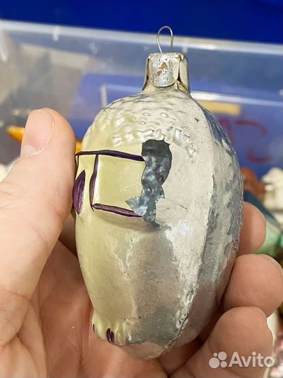 Елочные игрушки сова в очках СССР