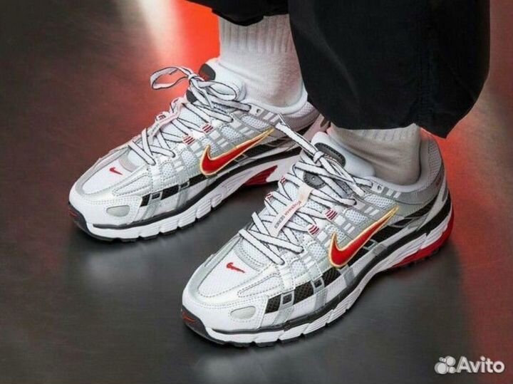 Кроссовки Nike p6000 white wolf red