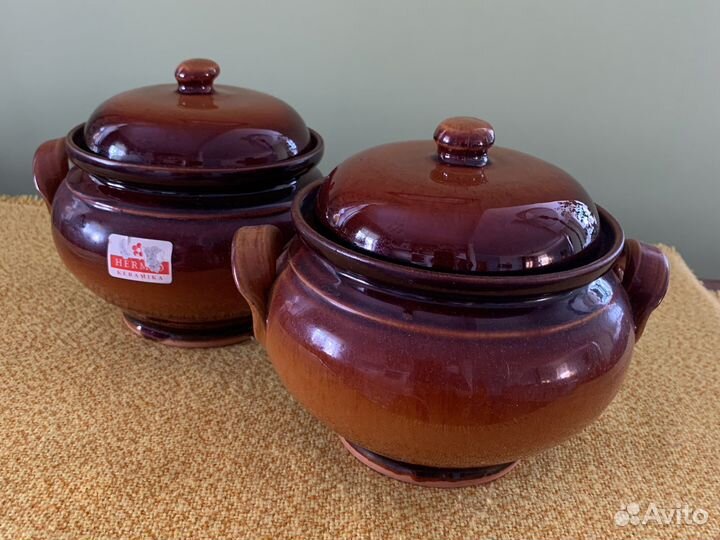 Новый горшок для запекания керамика 1л hermio