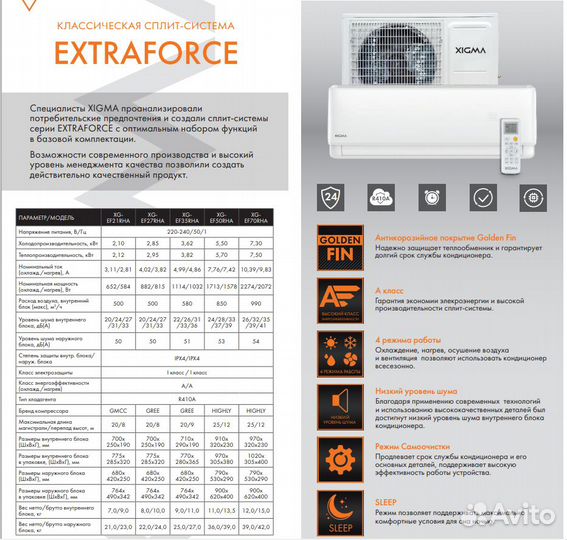 Сплит-система Xigma XG-EF21RHA (ExtraForce)