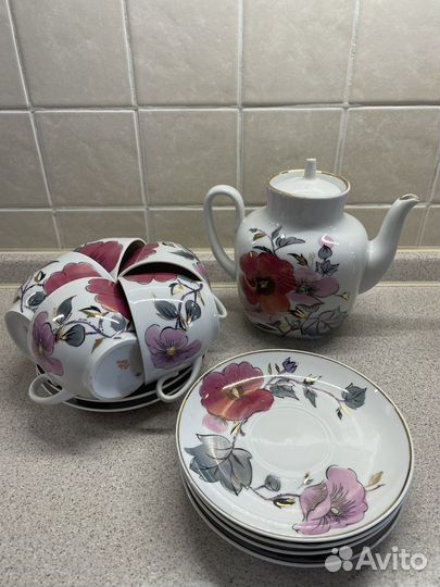 Предметы чайного сервиза Розовая ветка Лфз