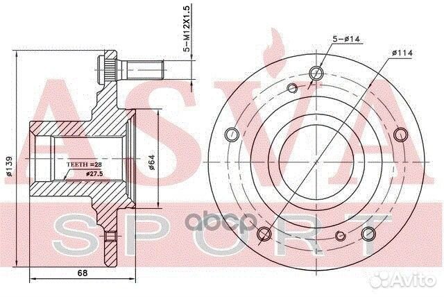 Ступица передняя hnwhcl7F asva