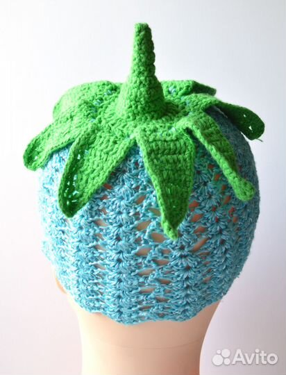 Шапка для девочки летняя, из хлопка, ручной работы