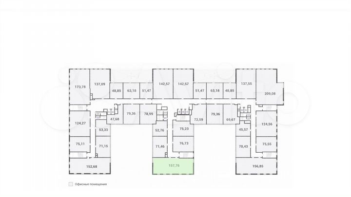 Аренда офиса 159.6 кв.метров, 3 этаж
