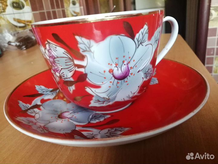 Чашка и блюдце мальва
