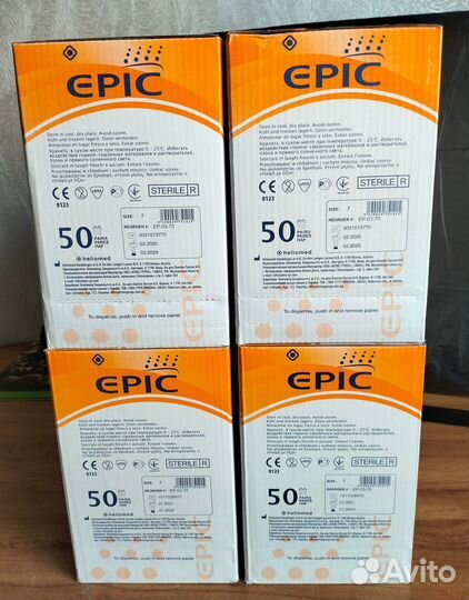 Латексные перчатки Epic. Стерильные, размер 6.5